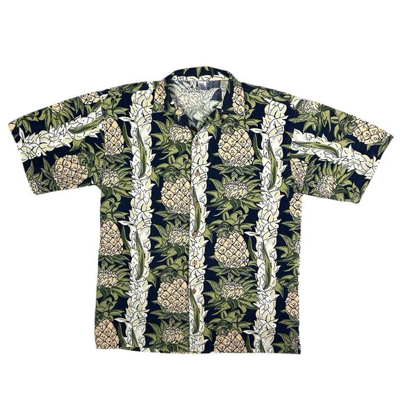 Third Coast Men’s Size Large Button Up Short Sleeve Pineapple Print Shirt - Picture 3 of 6